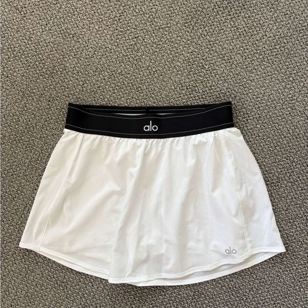 Alo match point white tennis skirt